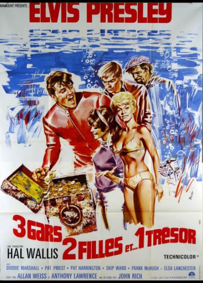 affiche du film TROIS GARS DEUX FILLES ET UN TRESOR