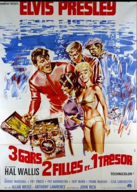 affiche du film TROIS GARS DEUX FILLES ET UN TRESOR