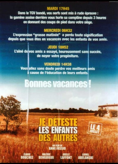 JE DETESTE LES ANFANTS DES AUTRES movie poster