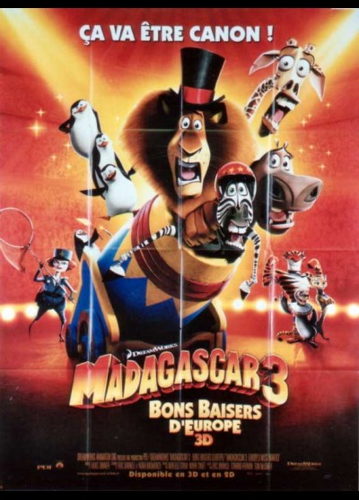 affiche du film MADAGASCAR 3 BONS BAISERS D'EUROPE