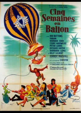 affiche du film CINQ SEMAINES EN BALLON