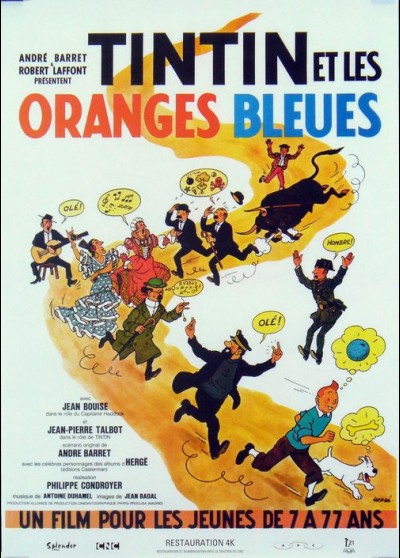 affiche du film TINTIN ET LES ORANGES BLEUES