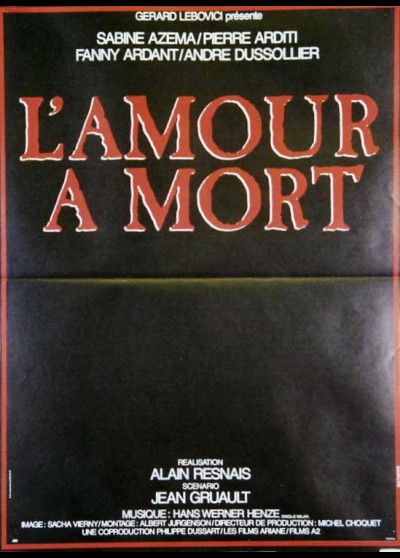 affiche du film AMOUR A MORT (L')